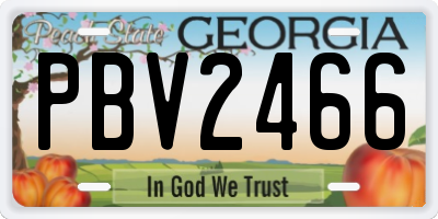 GA license plate PBV2466