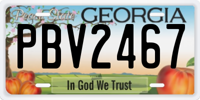 GA license plate PBV2467