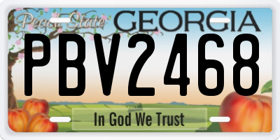 GA license plate PBV2468