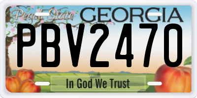 GA license plate PBV2470
