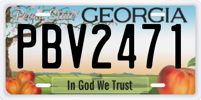 GA license plate PBV2471