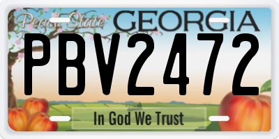 GA license plate PBV2472
