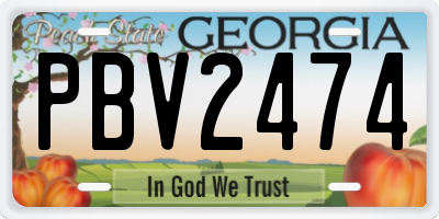 GA license plate PBV2474