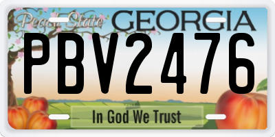 GA license plate PBV2476