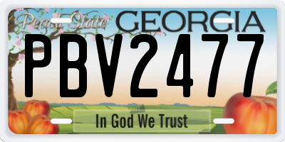 GA license plate PBV2477