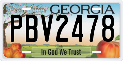 GA license plate PBV2478