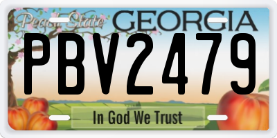 GA license plate PBV2479