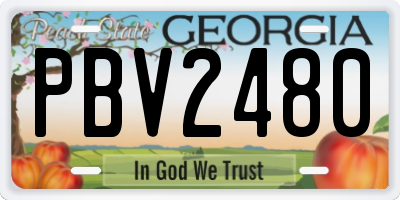 GA license plate PBV2480