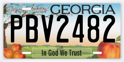 GA license plate PBV2482