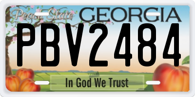 GA license plate PBV2484