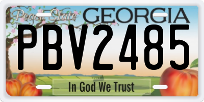 GA license plate PBV2485