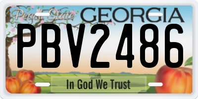 GA license plate PBV2486