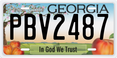 GA license plate PBV2487