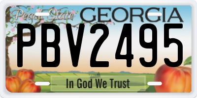 GA license plate PBV2495