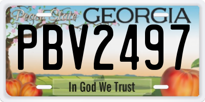 GA license plate PBV2497