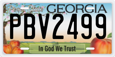 GA license plate PBV2499