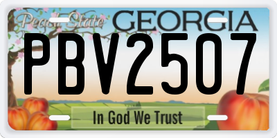 GA license plate PBV2507