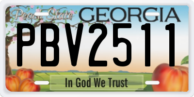 GA license plate PBV2511