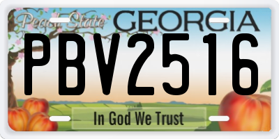 GA license plate PBV2516