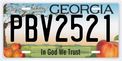 GA license plate PBV2521
