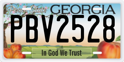 GA license plate PBV2528