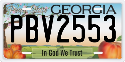 GA license plate PBV2553