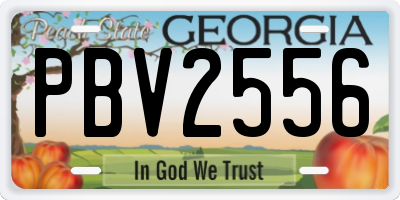 GA license plate PBV2556