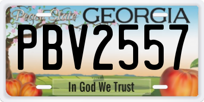 GA license plate PBV2557