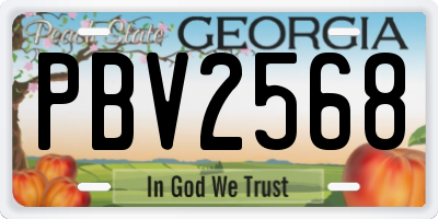 GA license plate PBV2568