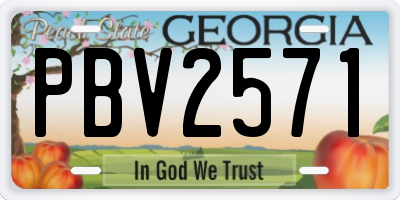 GA license plate PBV2571