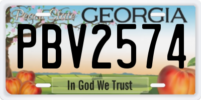 GA license plate PBV2574