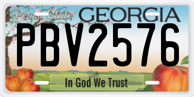GA license plate PBV2576