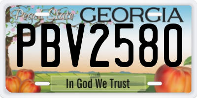 GA license plate PBV2580