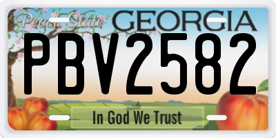 GA license plate PBV2582