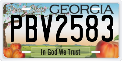 GA license plate PBV2583