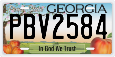 GA license plate PBV2584