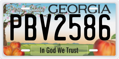 GA license plate PBV2586