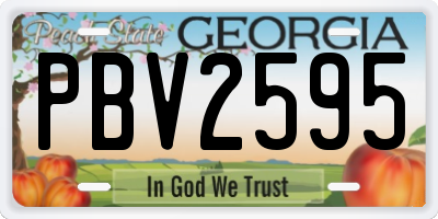 GA license plate PBV2595