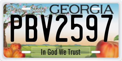 GA license plate PBV2597