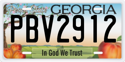 GA license plate PBV2912