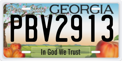 GA license plate PBV2913