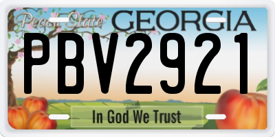 GA license plate PBV2921