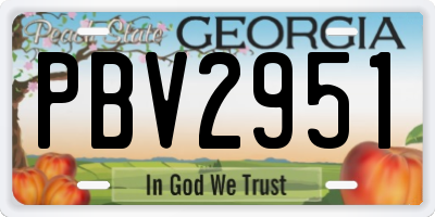 GA license plate PBV2951