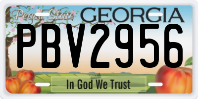 GA license plate PBV2956