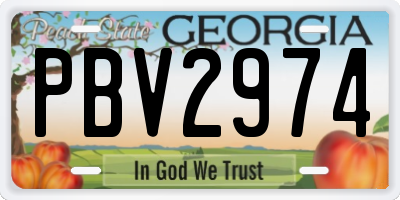 GA license plate PBV2974