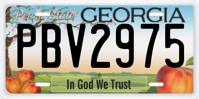 GA license plate PBV2975