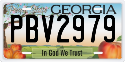 GA license plate PBV2979