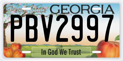 GA license plate PBV2997
