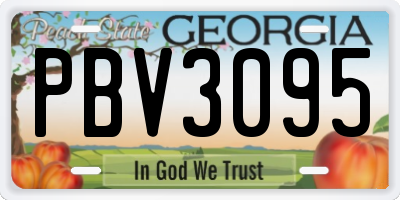 GA license plate PBV3095