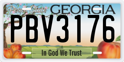 GA license plate PBV3176